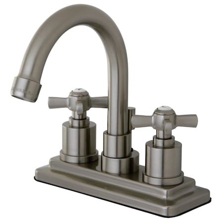 Kingston Brass KS8668ZX Millennium 4" Centerset Bathroom Faucet W/ Brass Pop-Up, Nickl KS8668ZX